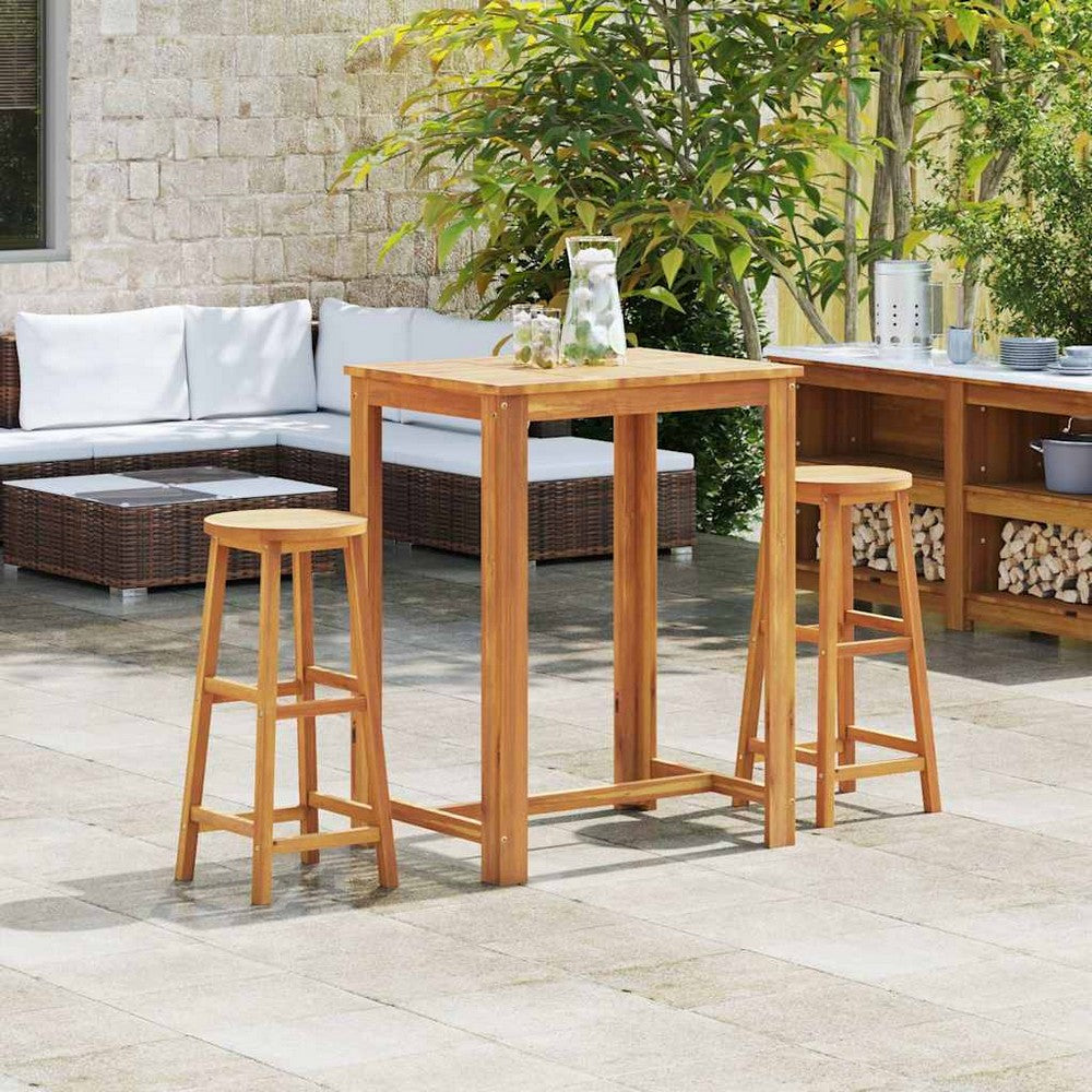 vidaXL Bar Chairs 2 pcs Solid Acacia Wood
