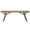 Draco Outdoor Garden Bench | Brown Acacia Wood | Gray Steel 47"