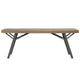 Draco Outdoor Garden Bench | Brown Acacia Wood | Gray Steel 47"