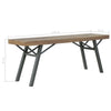 Draco Outdoor Garden Bench | Brown Acacia Wood | Gray Steel 47"