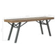 Draco Outdoor Garden Bench | Brown Acacia Wood | Gray Steel 47"