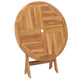 Alexa Outdoor Round Dining Table with Foldable Design | Brown Teak Wood 34"
