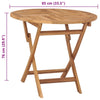 Alexa Outdoor Round Dining Table with Foldable Design | Brown Teak Wood 34"