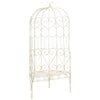 Amyra Arched Garden Bench | Decorative Inlays | White Wrought Iron 79"