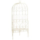 Amyra Arched Garden Bench | Decorative Inlays | White Wrought Iron 79"