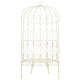 Amyra Arched Garden Bench | Decorative Inlays | White Wrought Iron 79"