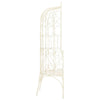 Amyra Arched Garden Bench | Decorative Inlays | White Wrought Iron 79"