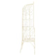 Amyra Arched Garden Bench | Decorative Inlays | White Wrought Iron 79"