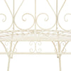 Amyra Arched Garden Bench | Decorative Inlays | White Wrought Iron 79"