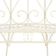 Amyra Arched Garden Bench | Decorative Inlays | White Wrought Iron 79"