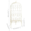 Amyra Arched Garden Bench | Decorative Inlays | White Wrought Iron 79"
