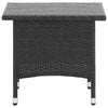 vidaXL Tea Table Black 19.7"x19.7"x18.5" Poly Rattan