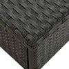 vidaXL Tea Table Black 19.7"x19.7"x18.5" Poly Rattan