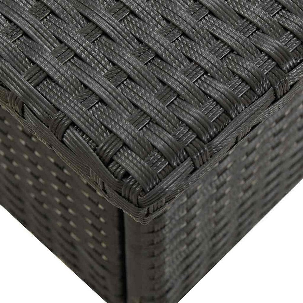 vidaXL Tea Table Black 19.7"x19.7"x18.5" Poly Rattan