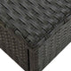 vidaXL Tea Table Black 19.7"x19.7"x18.5" Poly Rattan