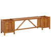 Zayn Garden Bench with 2 Built-In Planter Boxes | Brown Acacia Wood 59"
