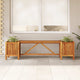Zayn Garden Bench with 2 Built-In Planter Boxes | Brown Acacia Wood 59"