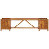 Zayn Garden Bench with 2 Built-In Planter Boxes | Brown Acacia Wood 59"