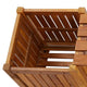 Zayn Garden Bench with 2 Built-In Planter Boxes | Brown Acacia Wood 59"