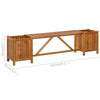 Zayn Garden Bench with 2 Built-In Planter Boxes | Brown Acacia Wood 59"