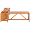 Kanit Corner Garden Bench with Built-In Planter | Solid Acacia Wood 46"