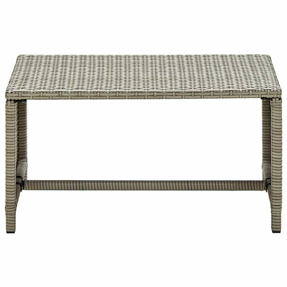 vidaXL Coffee Table Beige 27.6"x15.7"x15" Poly Rattan