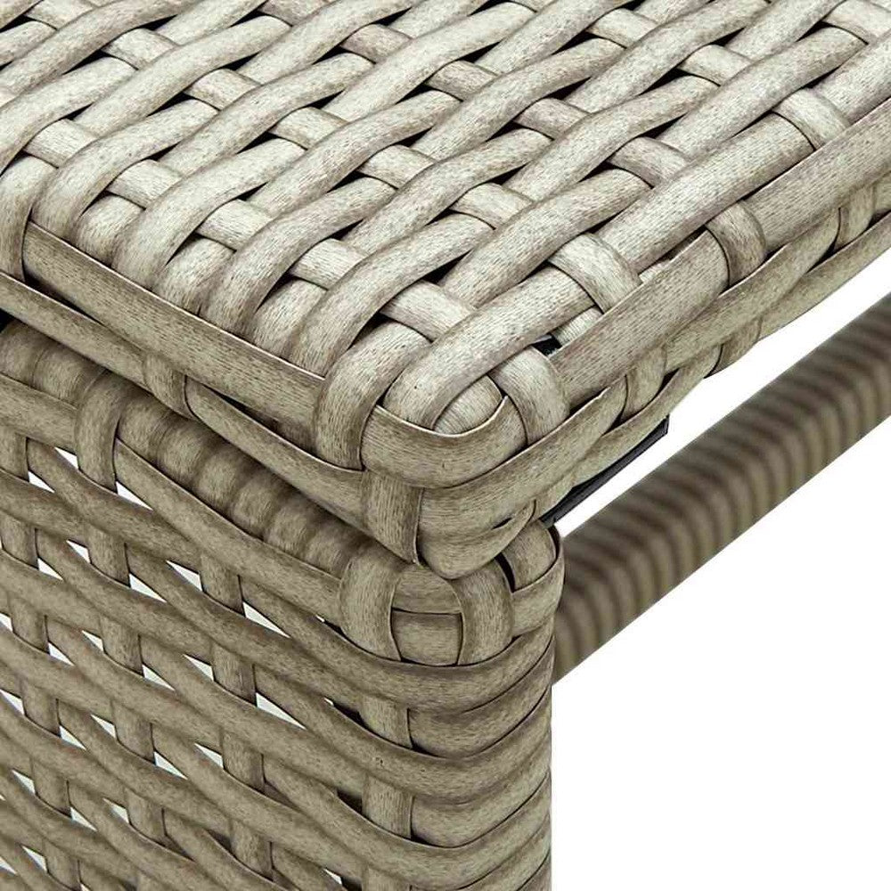vidaXL Coffee Table Beige 27.6"x15.7"x15" Poly Rattan