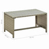vidaXL Coffee Table Beige 27.6"x15.7"x15" Poly Rattan