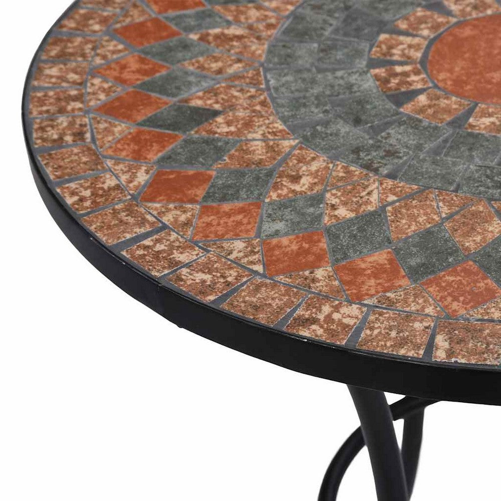 vidaXL Mosaic Bistro Table Orange/Gray 23.6" Ceramic