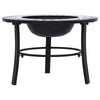 vidaXL Mosaic Fire Pit Black and White 26.8" Ceramic