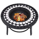 vidaXL Mosaic Fire Pit Black and White 26.8" Ceramic