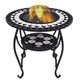 vidaXL Mosaic Fire Pit Table Black and White 26.8" Ceramic
