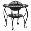 vidaXL Mosaic Fire Pit Table Black and White 26.8" Ceramic