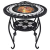 vidaXL Mosaic Fire Pit Table Black and White 26.8" Ceramic