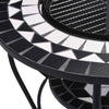 vidaXL Mosaic Fire Pit Table Black and White 26.8" Ceramic