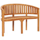 Mike Garden Bench with Crescent Frame | Brown Solid Teak Wood 47"