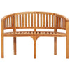Mike Garden Bench with Crescent Frame | Brown Solid Teak Wood 47"
