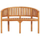 Mike Garden Bench with Crescent Frame | Brown Solid Teak Wood 47"