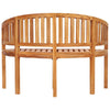 Mike Garden Bench with Crescent Frame | Brown Solid Teak Wood 47"
