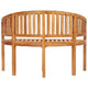 Mike Garden Bench with Crescent Frame | Brown Solid Teak Wood 47"