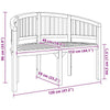 Mike Garden Bench with Crescent Frame | Brown Solid Teak Wood 47"