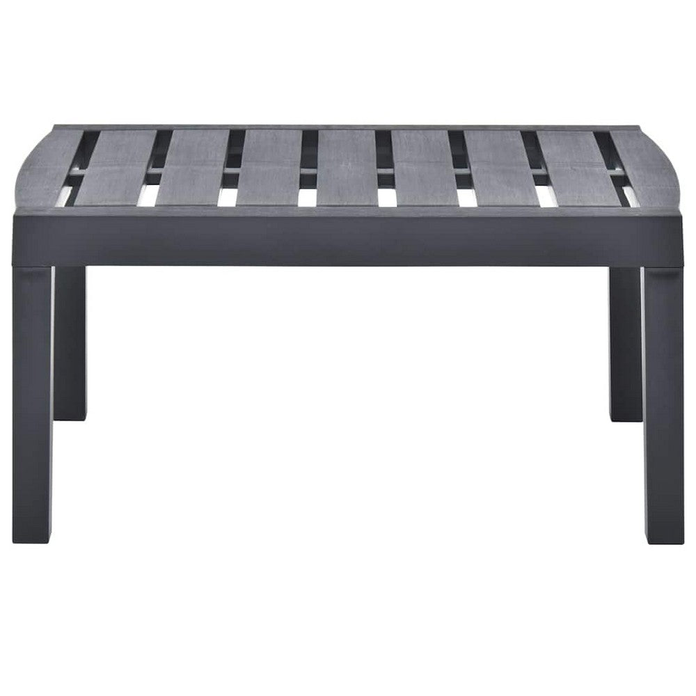 Akon Rectangular Garden Table | Matte Anthracite Plastic 31"