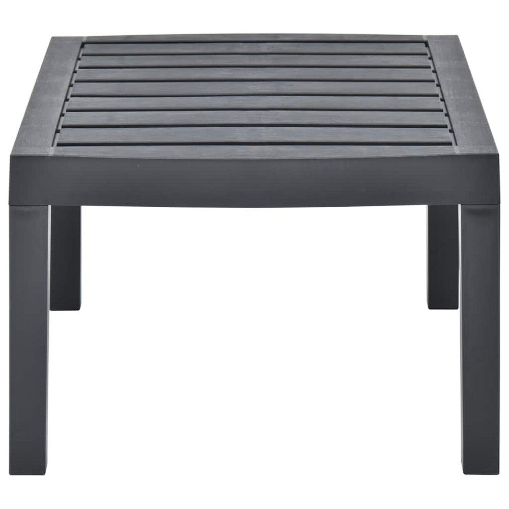 Akon Rectangular Garden Table | Matte Anthracite Plastic 31"