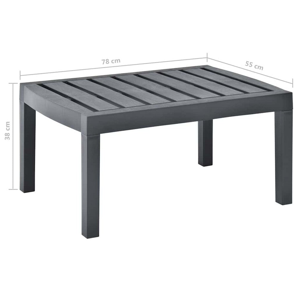 Akon Rectangular Garden Table | Matte Anthracite Plastic 31"