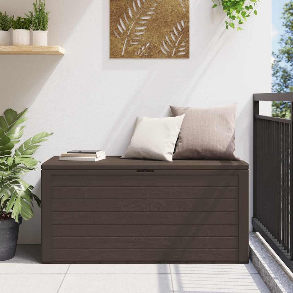Sofia Outdoor Storage Box | Matte Finish | Brown Polypropylene 46"