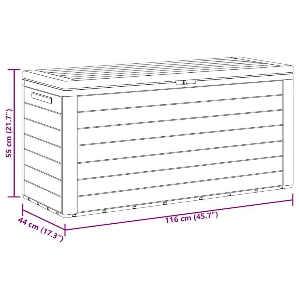 Sofia Outdoor Storage Box | Matte Finish | Brown Polypropylene 46"