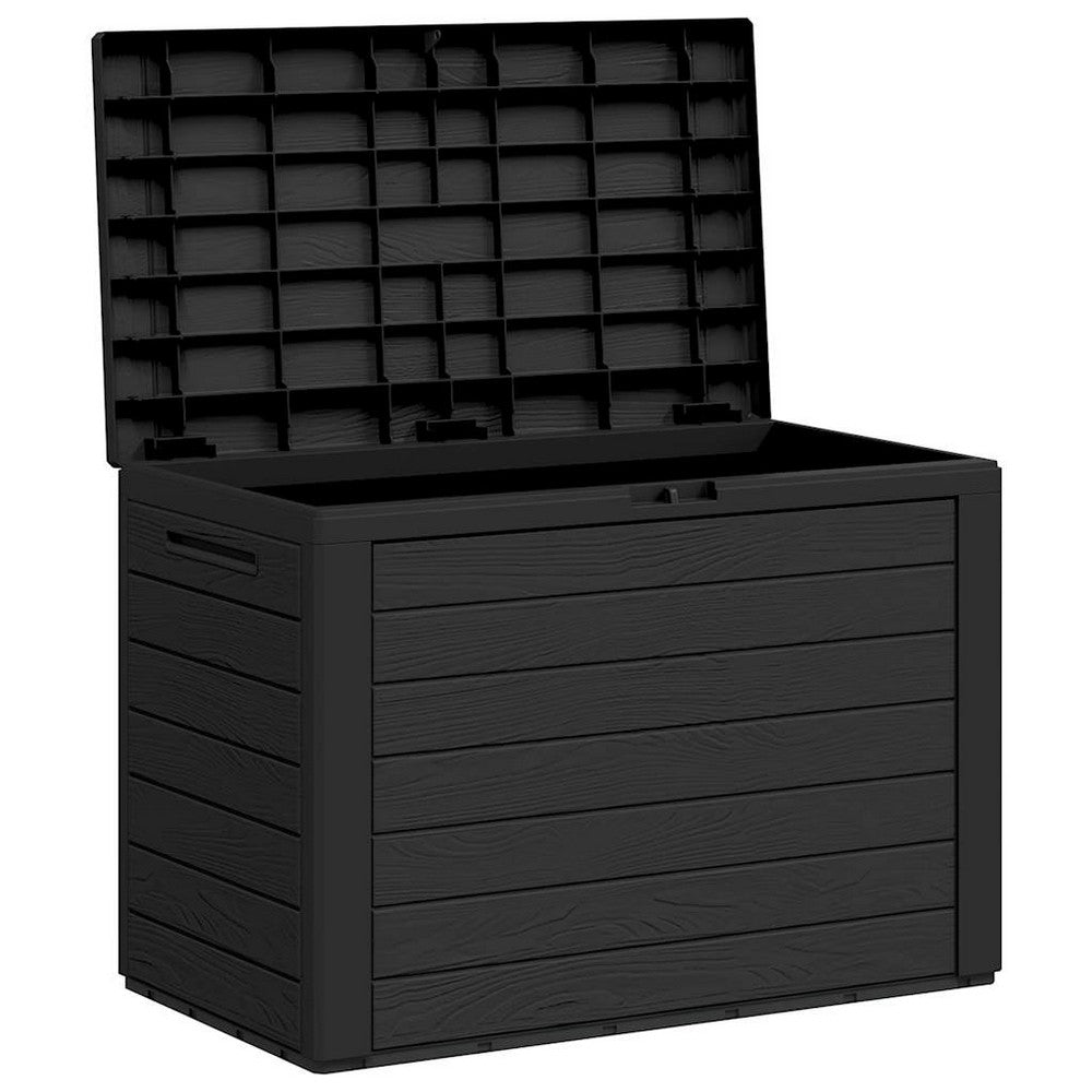 Sofia Modern Outdoor Storage Box | Anthracite Polypropylene 31"