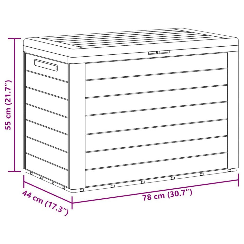 Sofia Modern Outdoor Storage Box | Anthracite Polypropylene 31"