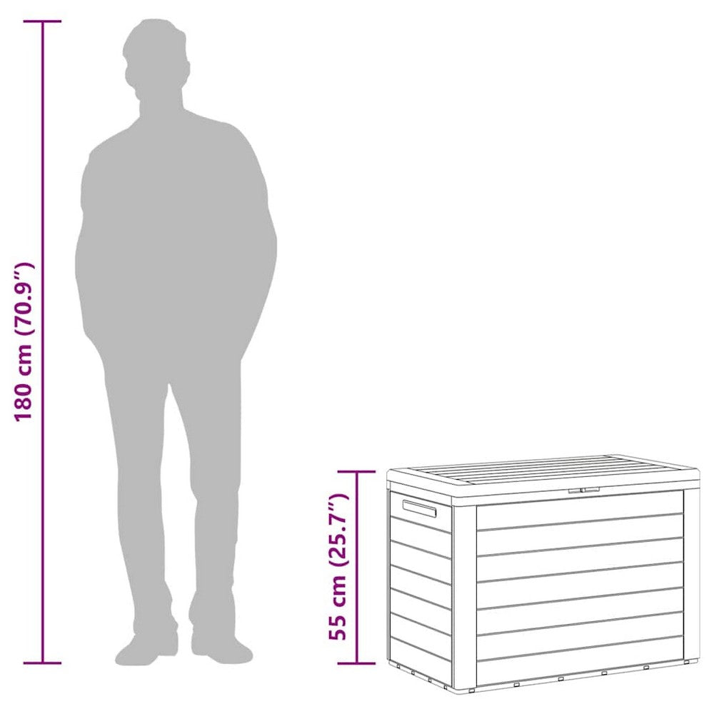 Sofia Modern Outdoor Storage Box | Anthracite Polypropylene 31"