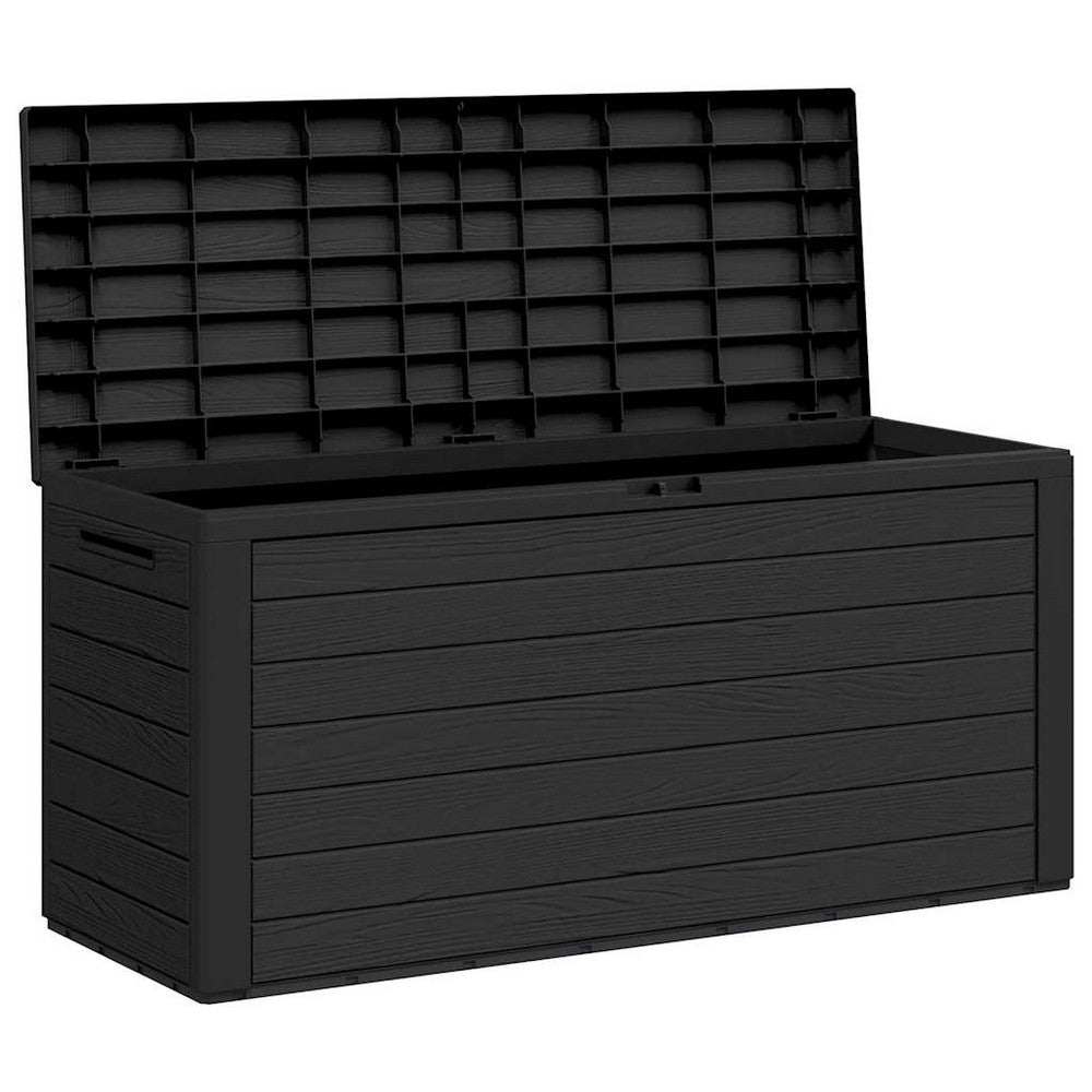 Sofia Modern Outdoor Storage Box | Anthracite Polypropylene 46"